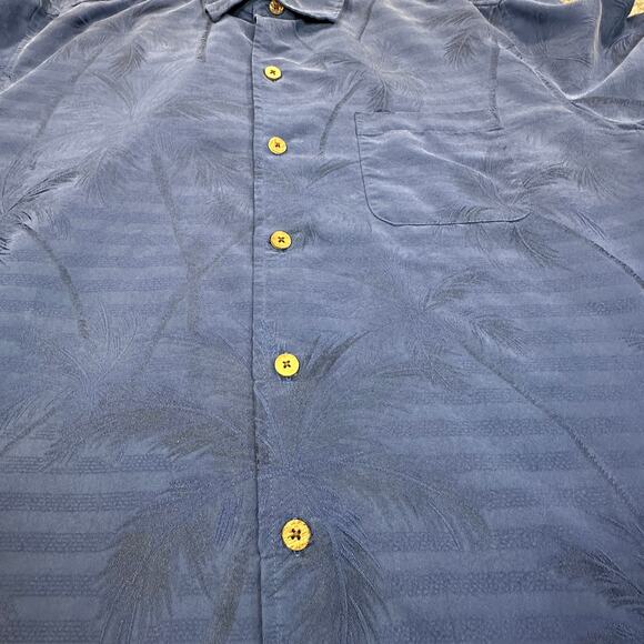 Caribbean Shirt Mens Extra Large Blue Hawaiian Palm Coastal Resort Vacation - Picture 4 of 9
